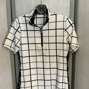Tail Ladies Black and White Checkered Golf Shirt